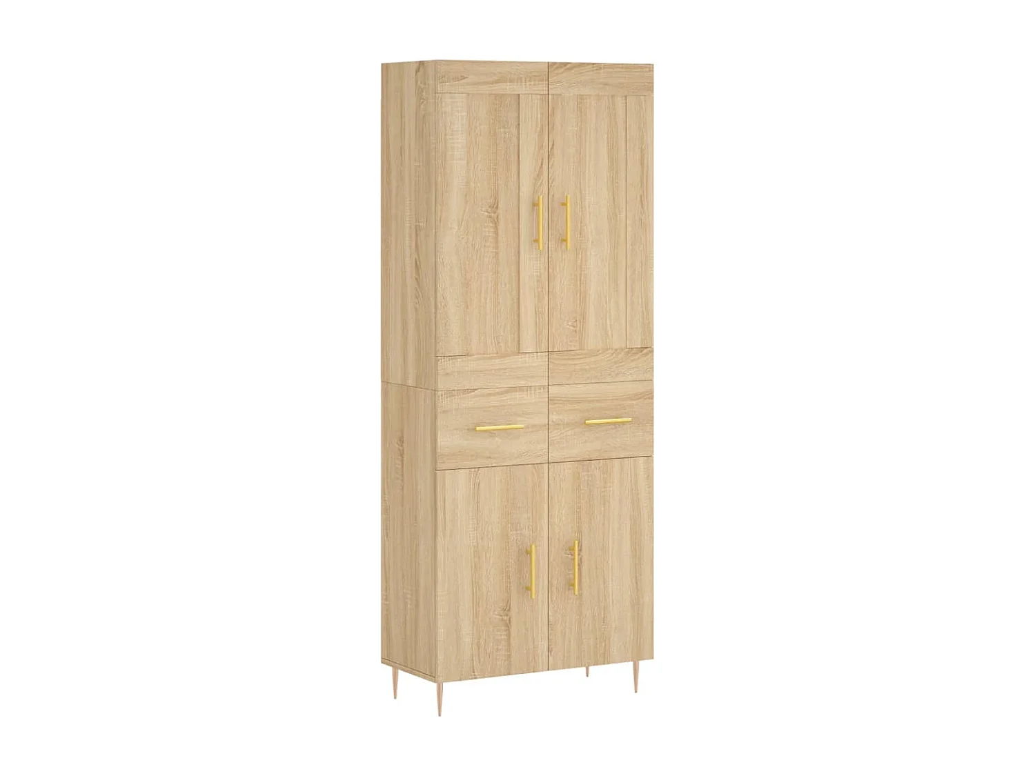 Aparador alto madera contrachapada color roble 69,5x34x180 cm