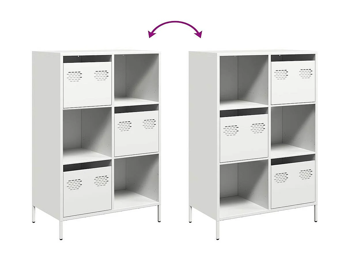 Buffet haut blanc 68x39x103,5 cm acier