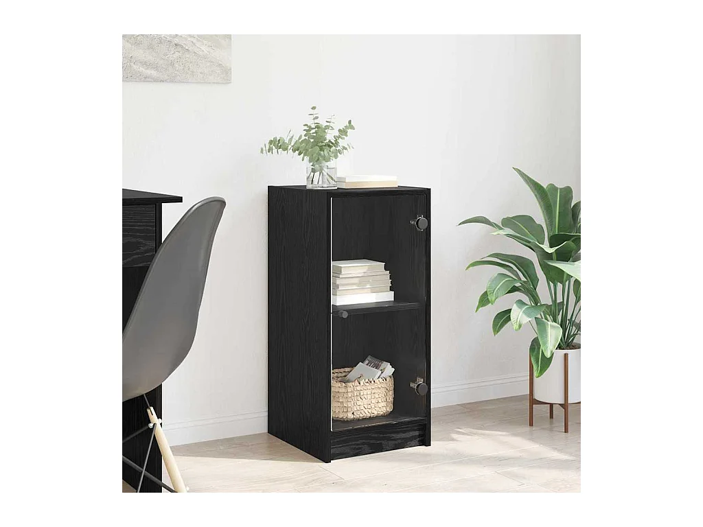 Buffet Chêne noir 35 x 37 x 76 cm Bois d'ingénierie