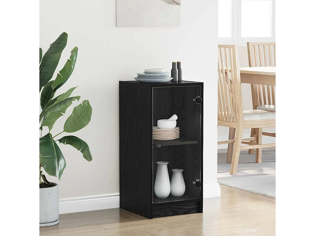 Buffet Chêne noir 35 x 37 x 76 cm Bois d'ingénierie