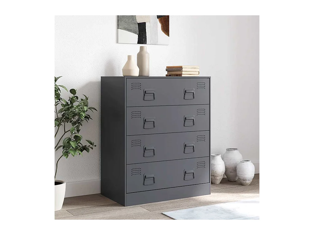 Buffet anthracite 67x39x83 cm acier