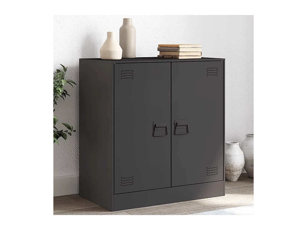 Buffet noir 67x39x73 cm acier