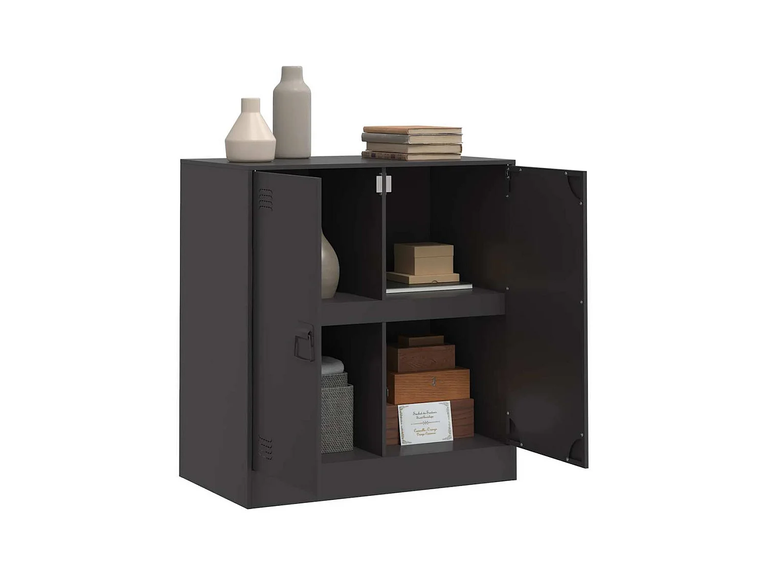 Buffet noir 67x39x73 cm acier