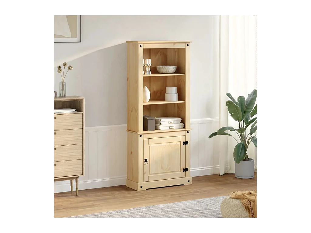 Buffet haut Corona 74x38x170 cm bois de pin massif