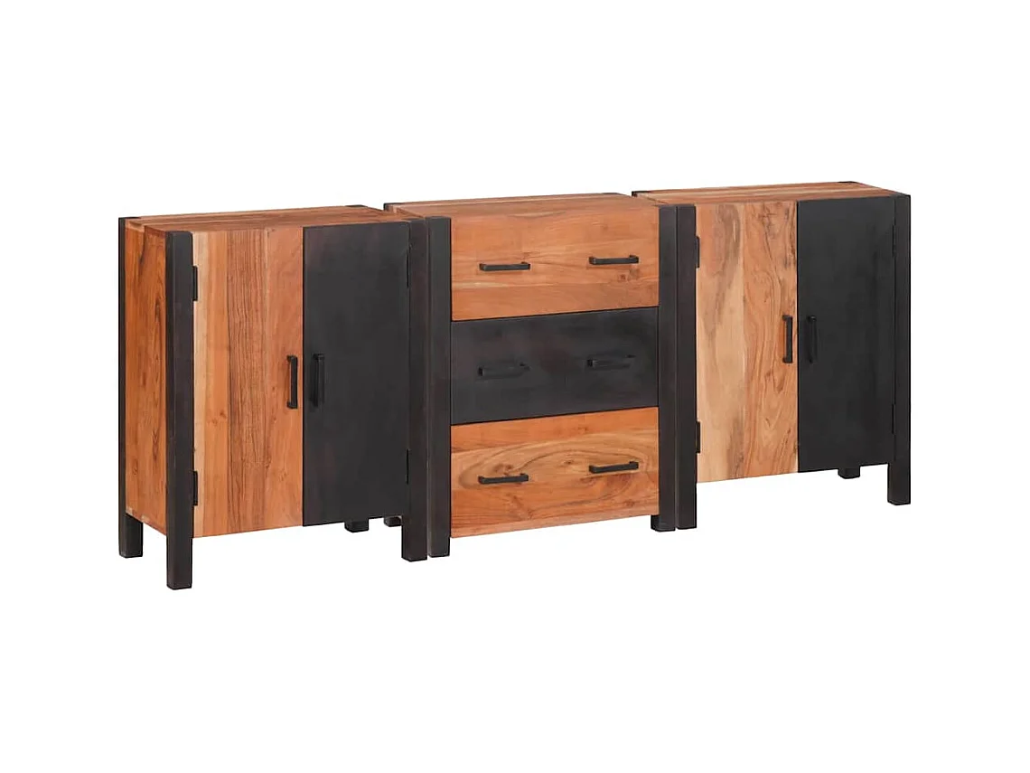 Buffet 3 pièces Marron 55 x 30 x 75 cm Bois d'acacia massif