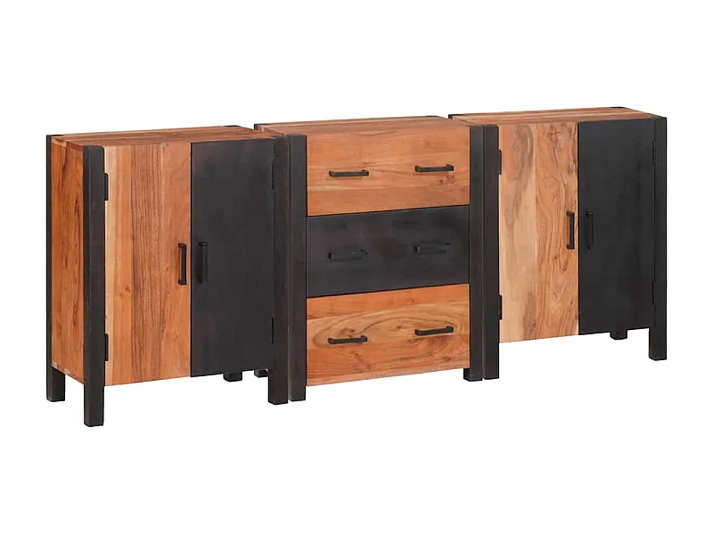 Buffet 3 peças Castanho 55 x 30 x 75 cm Madeira de acácia maciça