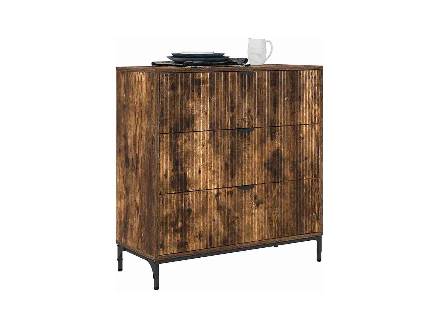 Vitrina Roble ahumado 79.5 x 33 x 82 cm Madera contrachapada