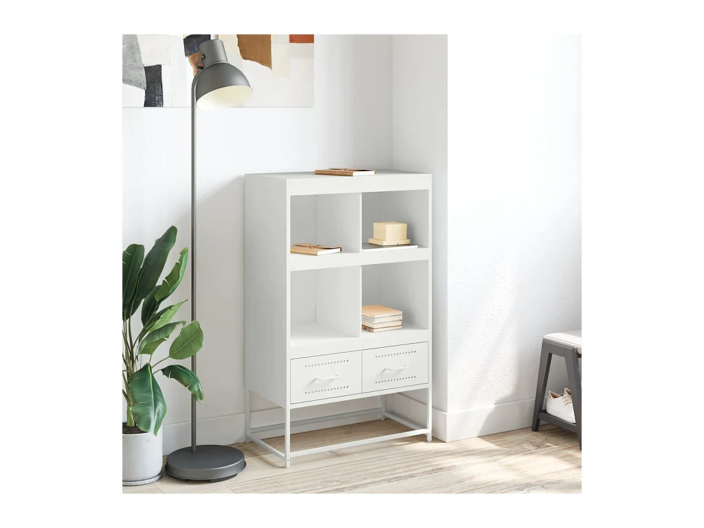 Buffet haut blanc 68x39x111,5 cm acier