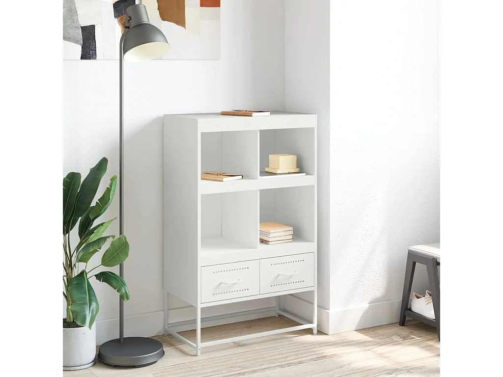 Buffet haut blanc 68x39x111,5 cm acier