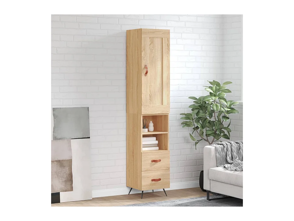 Buffet haut Chêne sonoma 34,5x34x180 cm Bois d'ingénierie