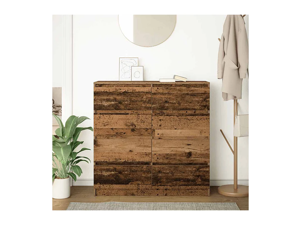 Buffet vieux bois 100x35x99 cm bois d'ingénierie