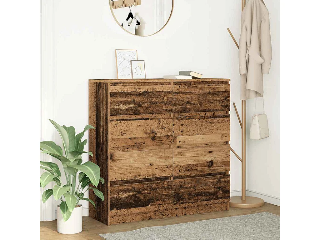 Buffet vieux bois 100x35x99 cm bois d'ingénierie