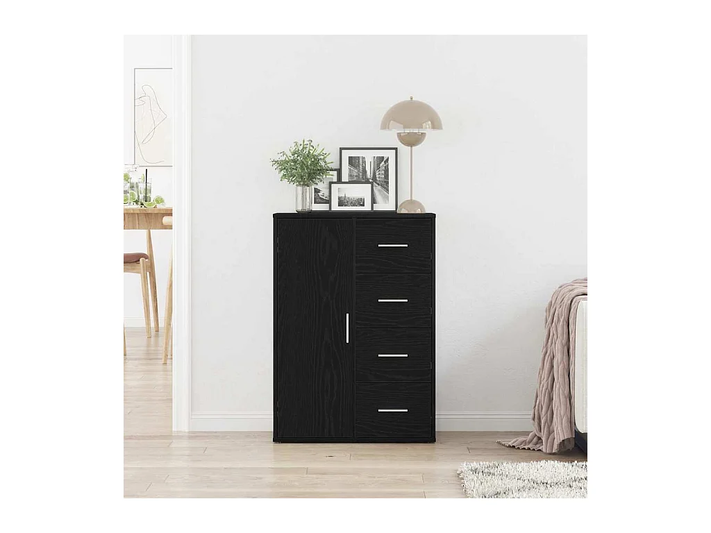 Vitrina Roble negro 60 x 31 x 84 cm Madera contrachapada