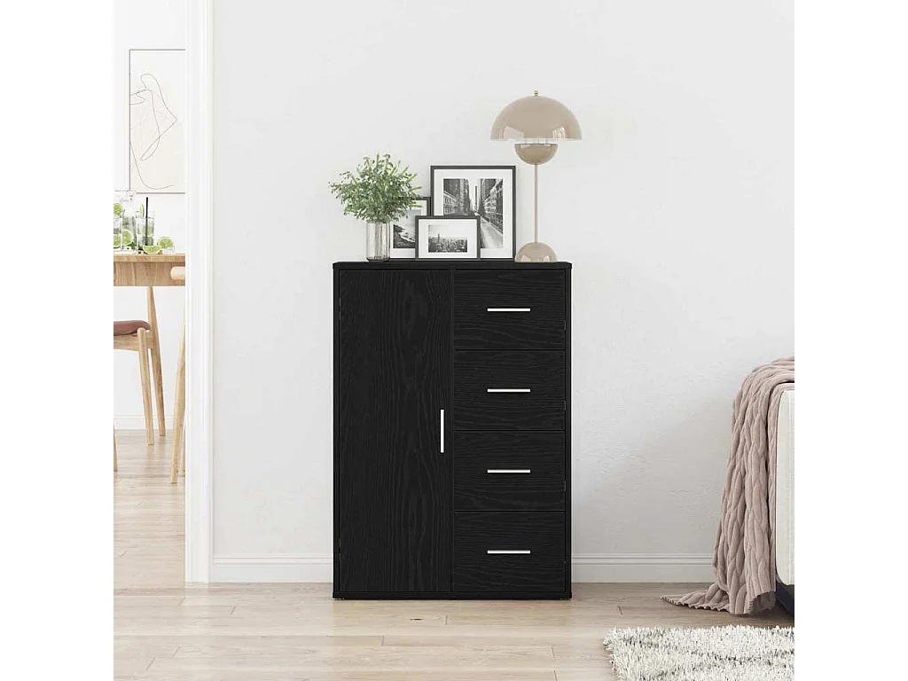 Buffet avec tiroir Chêne noir 60 x 31 x 84 cm Bois d'ingénierie