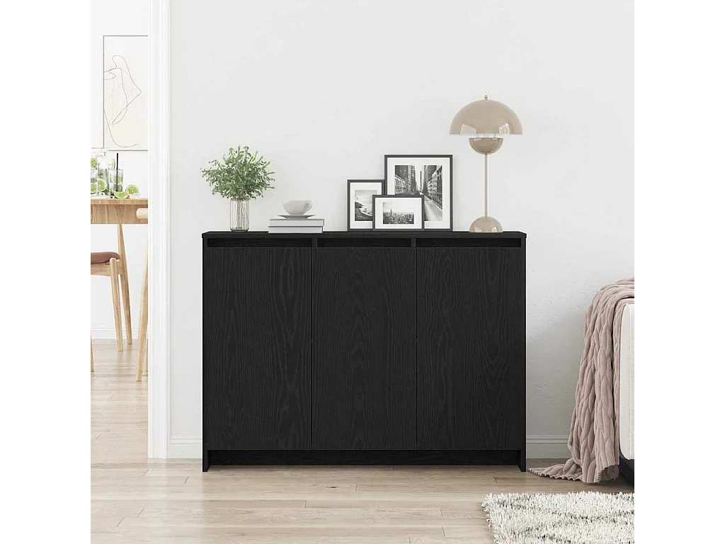 Buffet Noir 102 x 33 x 75 cm Bois d'ingénierie