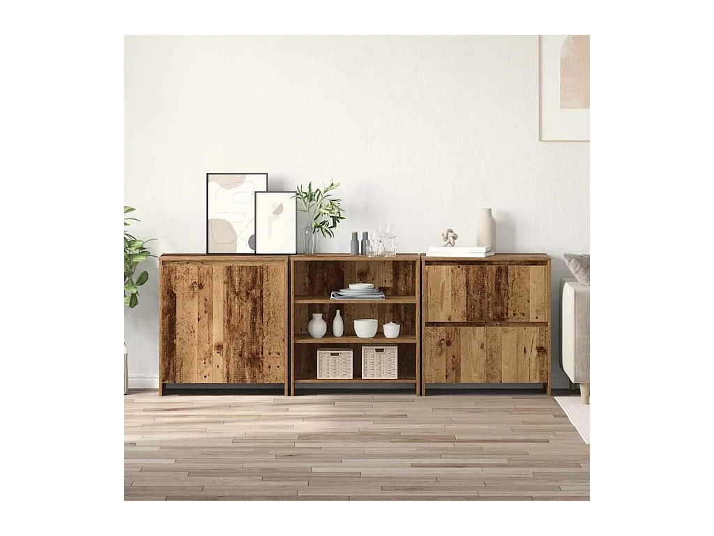 Buffets 3 pièces Bois ancien 70 x 41 x 75 cm Bois d'ingénierie
