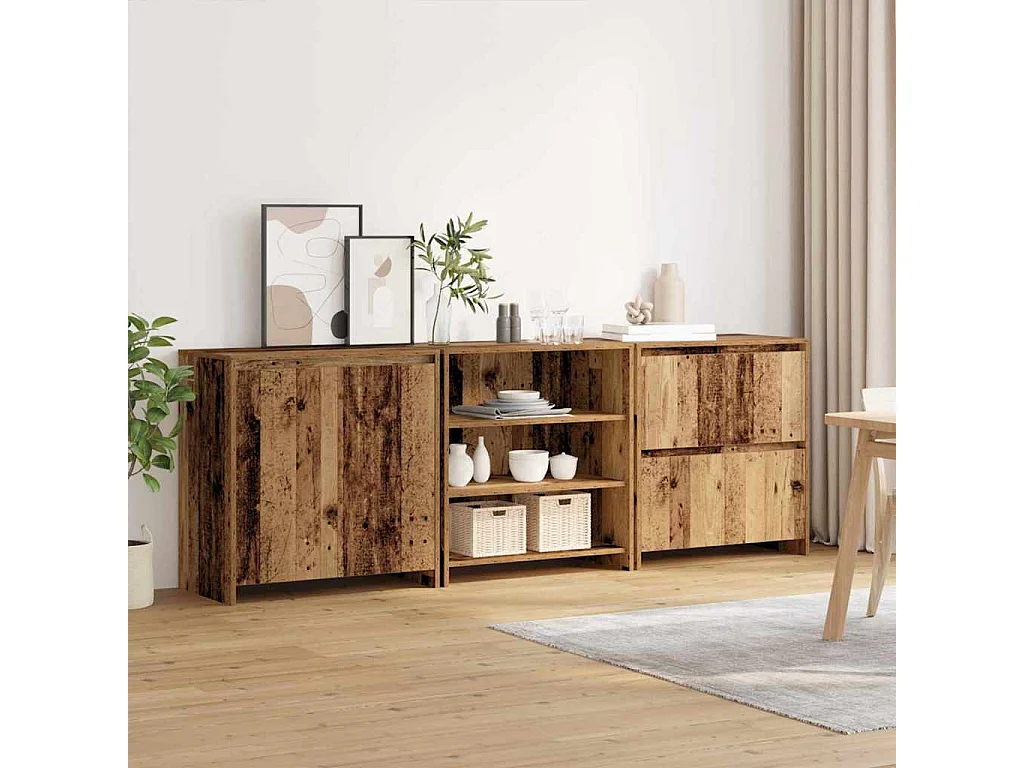 Buffets 3 pièces Bois ancien 70 x 41 x 75 cm Bois d'ingénierie