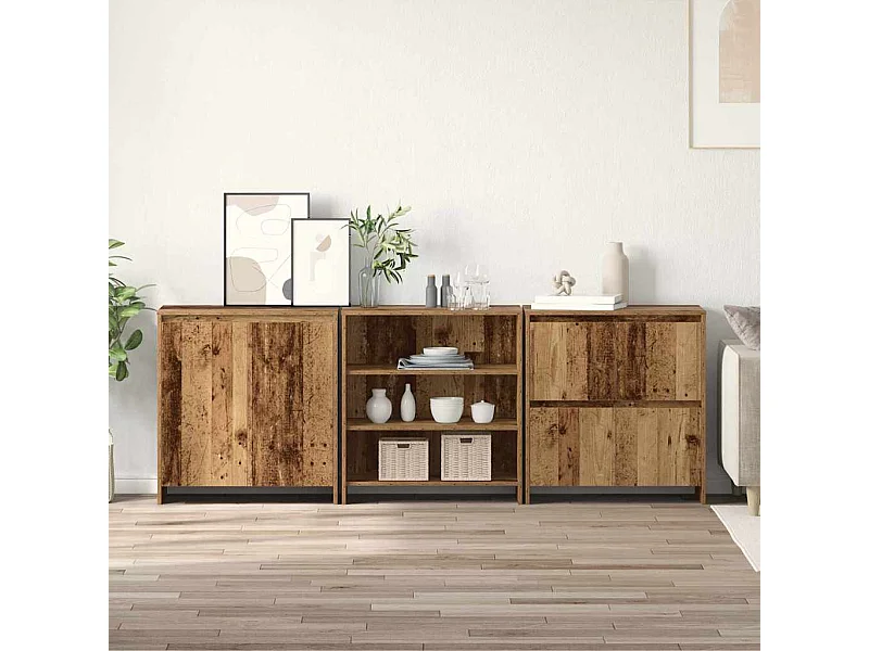 Tableros Lateral 3 piezas Madera vieja 70 x 41 x 75 cm