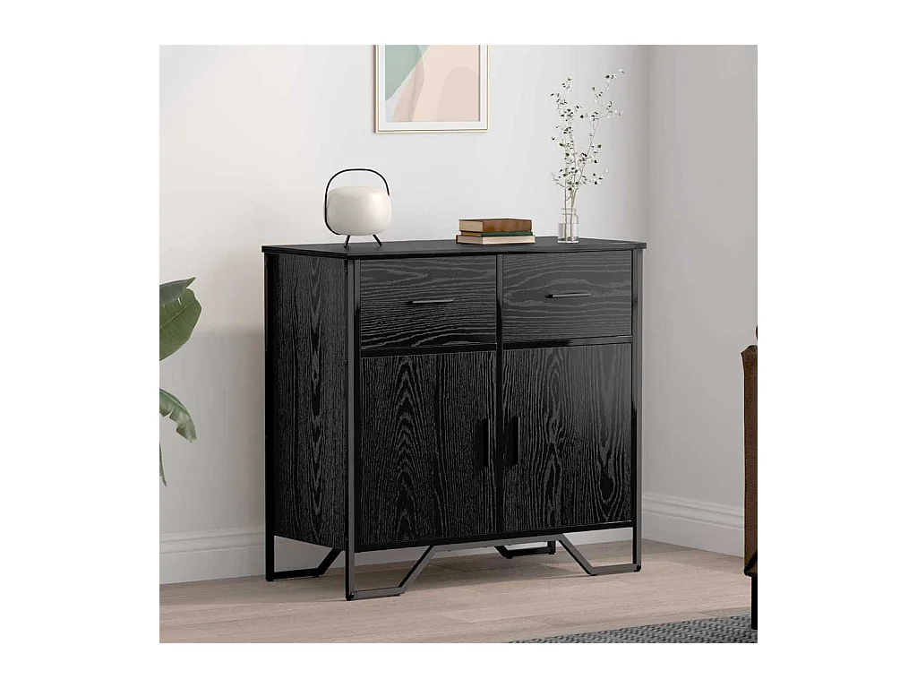 Buffet Chêne noir 79.5 x 35.5 x 74.5 cm Bois d'ingénierie