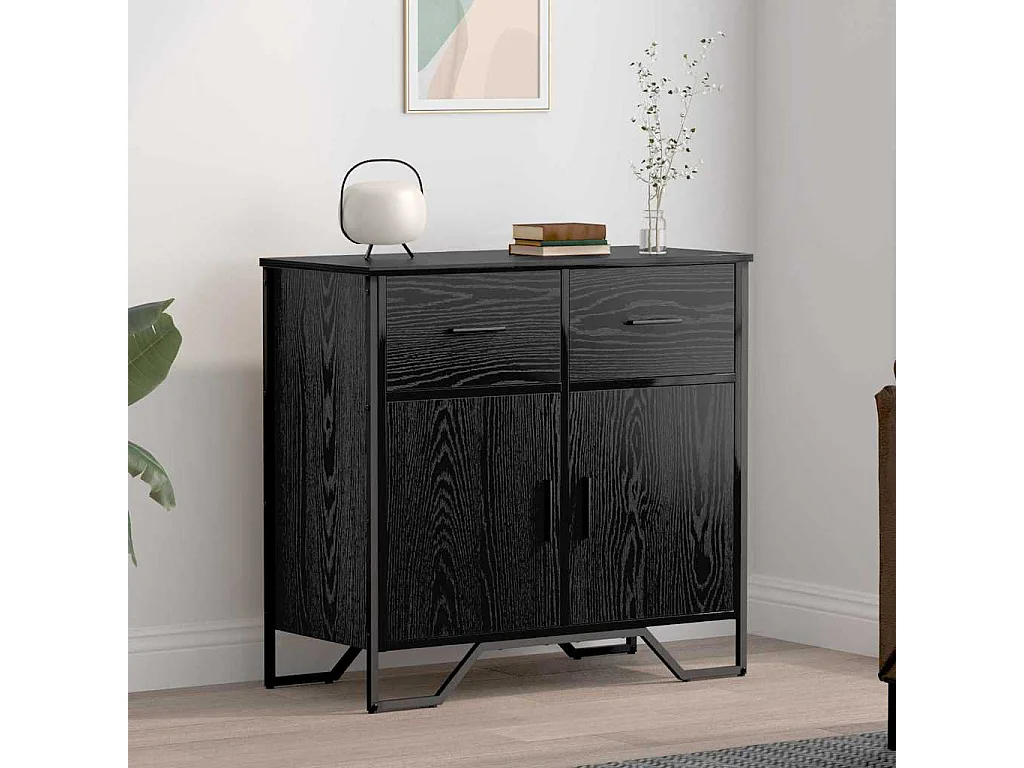 Buffet Chêne noir 79.5 x 35.5 x 74.5 cm Bois d'ingénierie