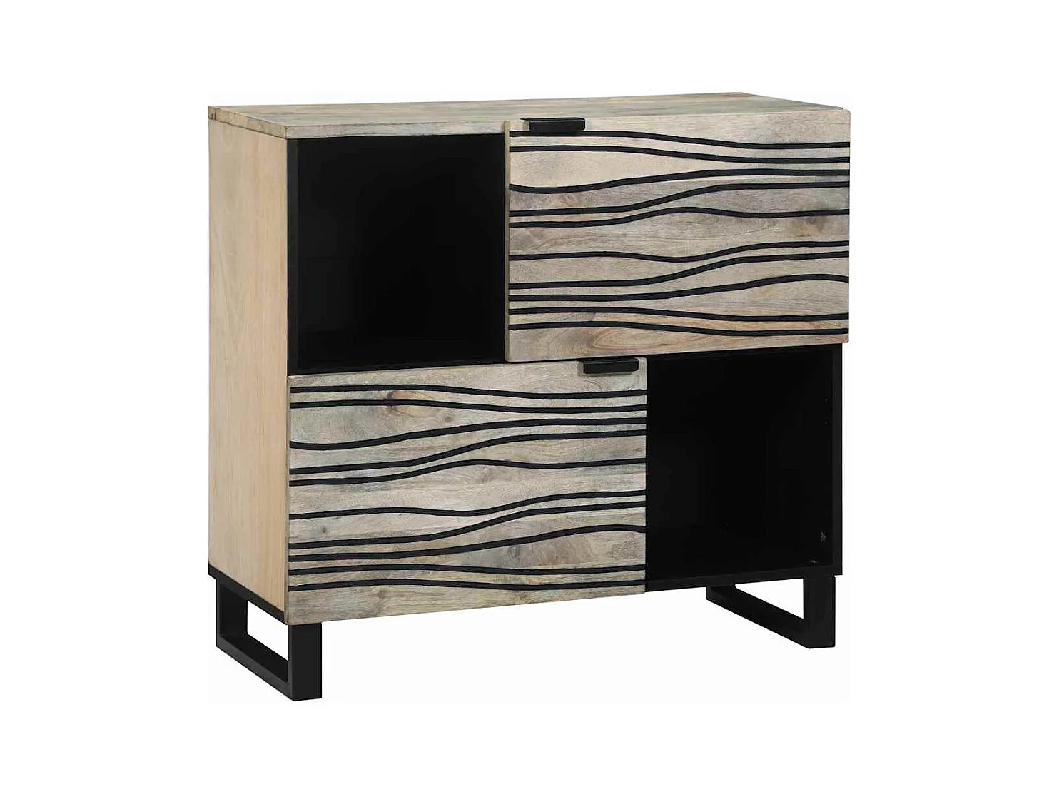 Buffet Blanc 80 x 33 x 75 cm bois de manguier massif