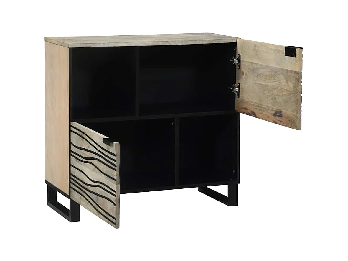 Buffet Blanc 80 x 33 x 75 cm bois de manguier massif