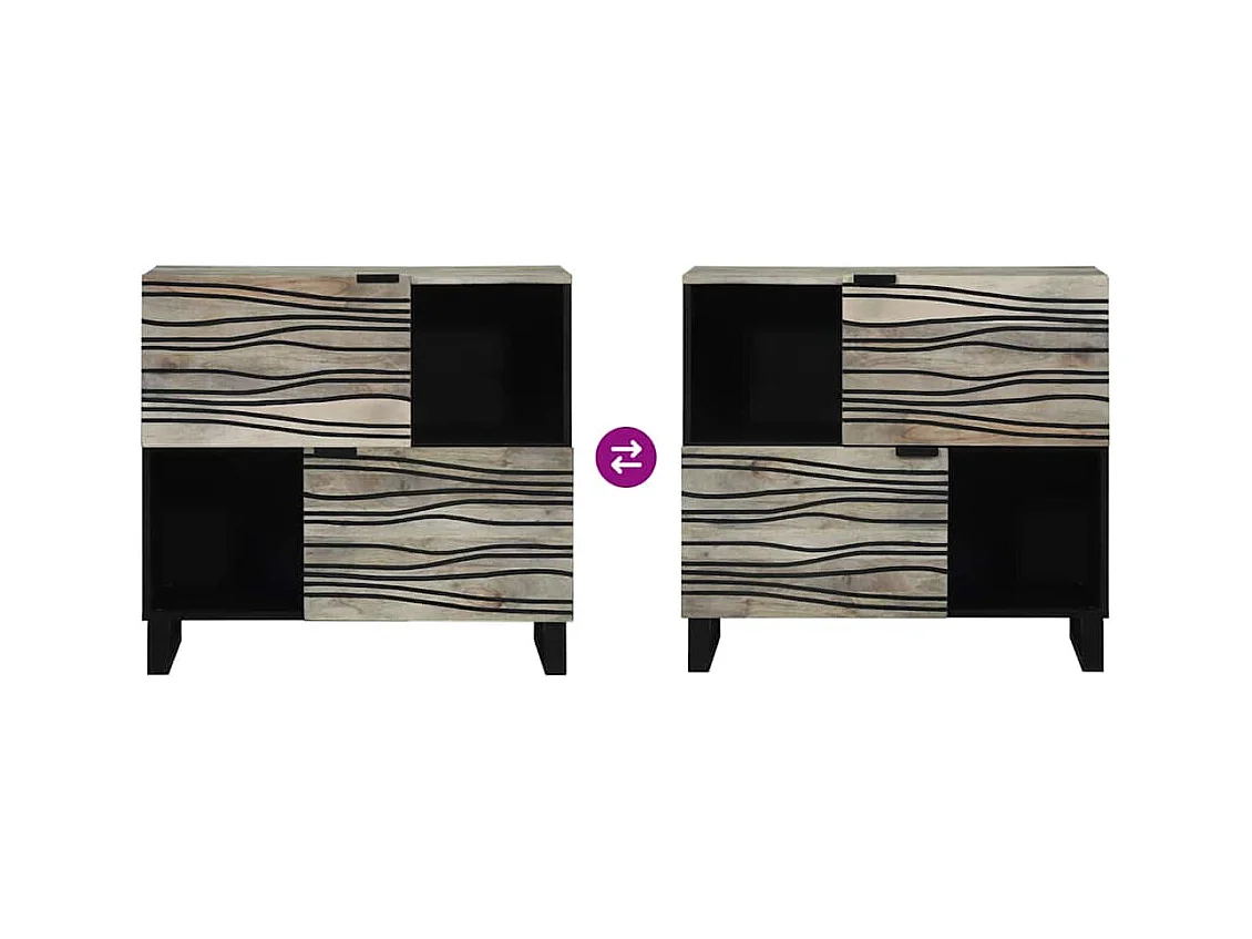 Buffet Blanc 80 x 33 x 75 cm bois de manguier massif