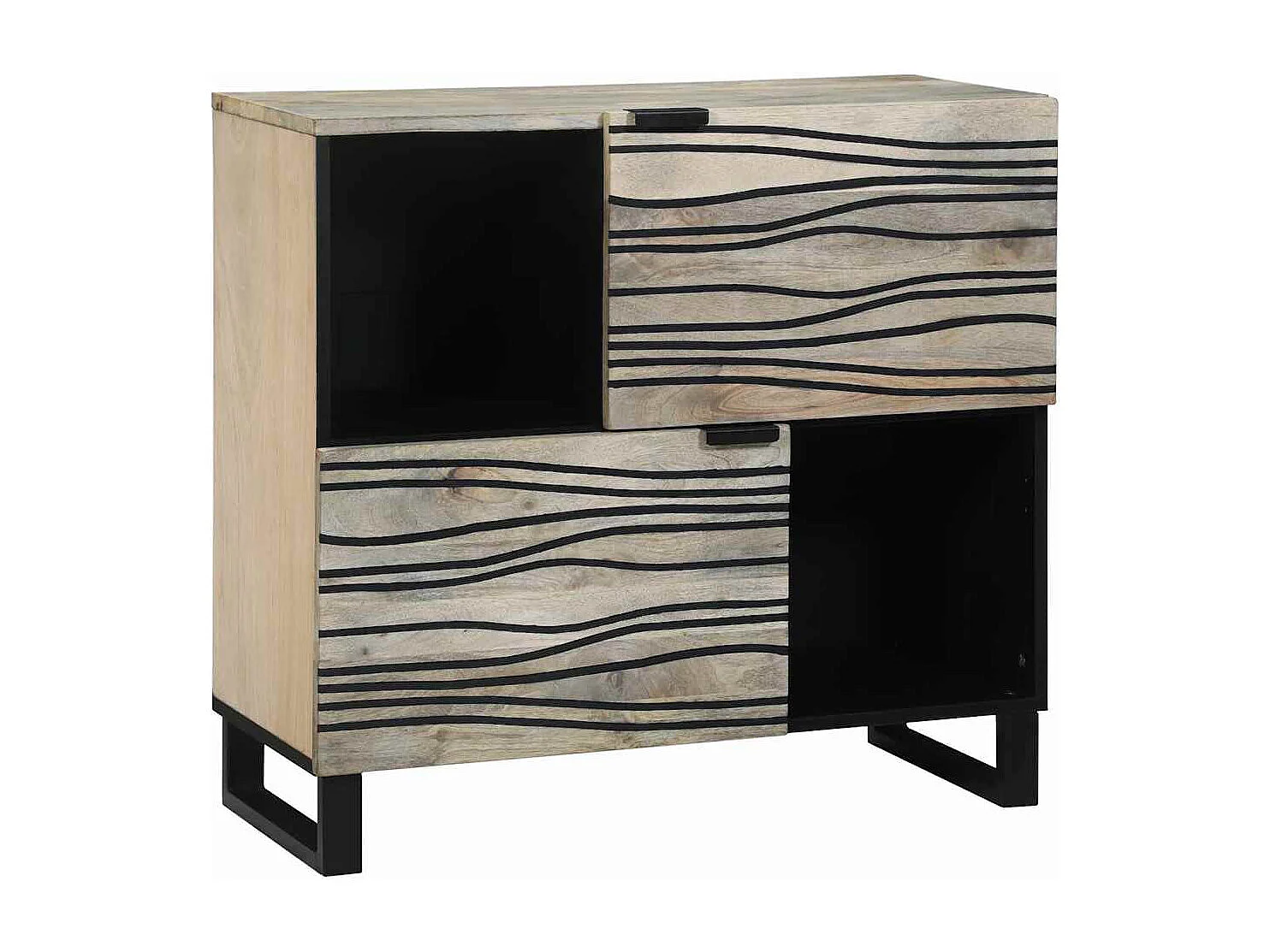Buffet Blanc 80 x 33 x 75 cm bois de manguier massif