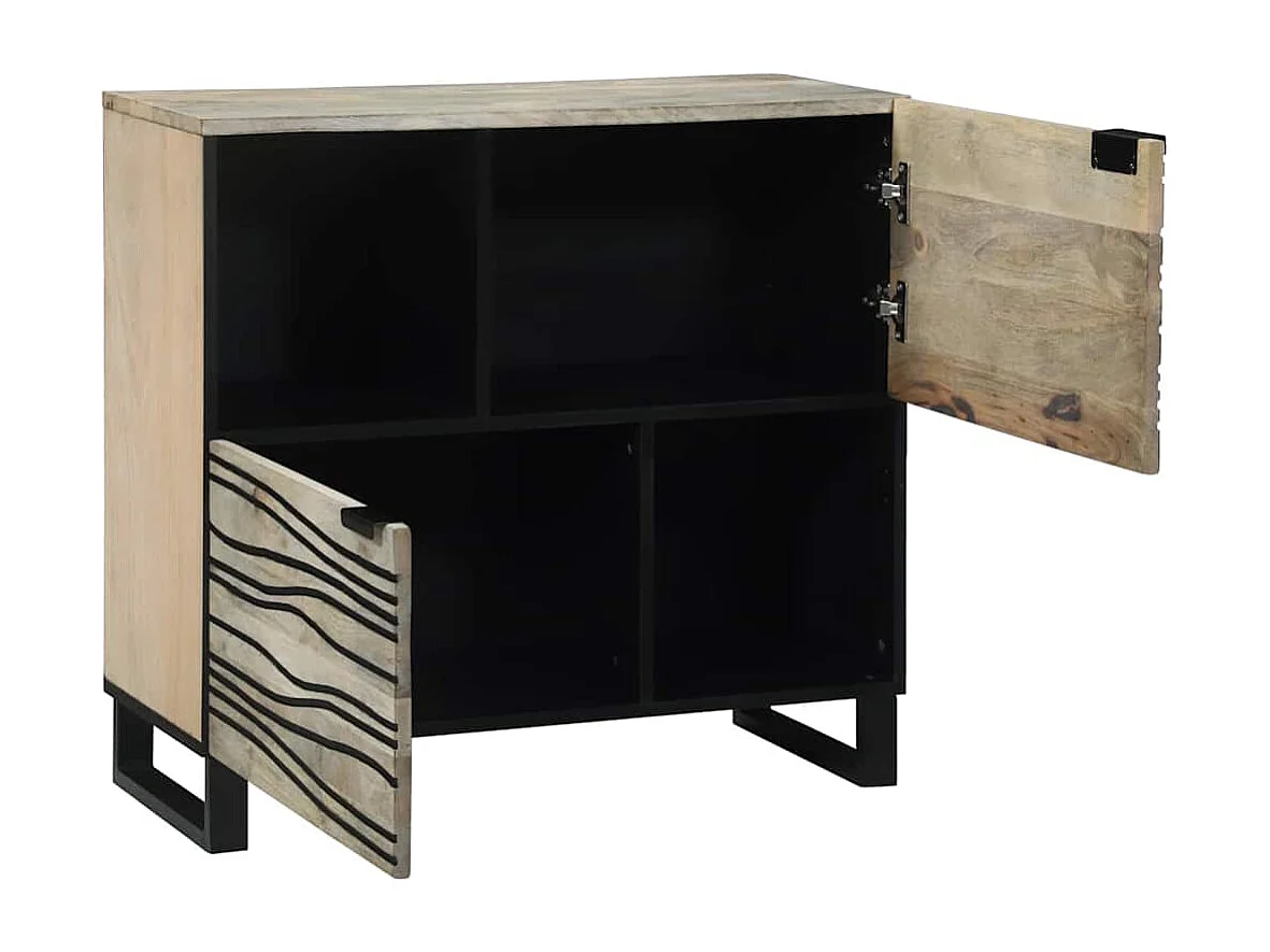 Buffet Blanc 80 x 33 x 75 cm bois de manguier massif