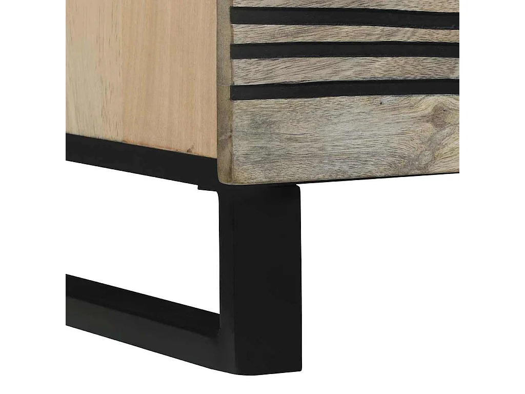 Buffet Blanc 80 x 33 x 75 cm bois de manguier massif