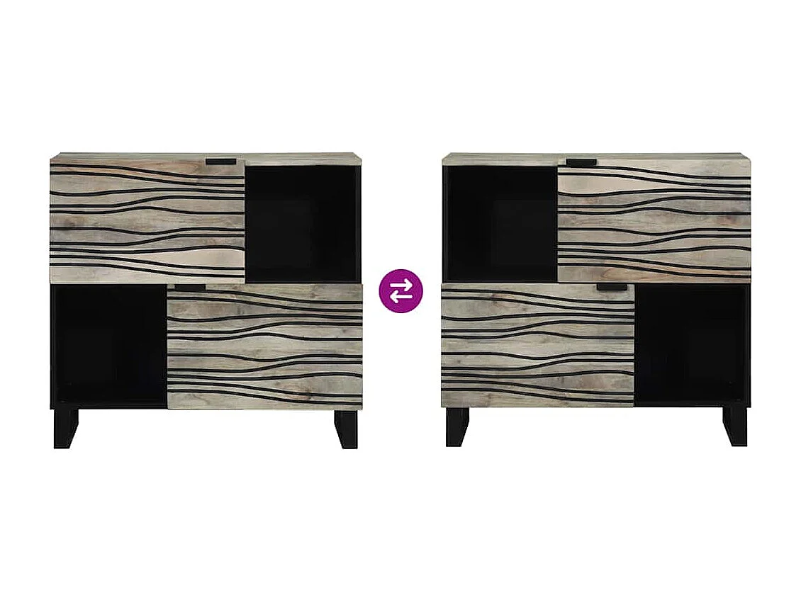 Buffet Blanc 80 x 33 x 75 cm bois de manguier massif