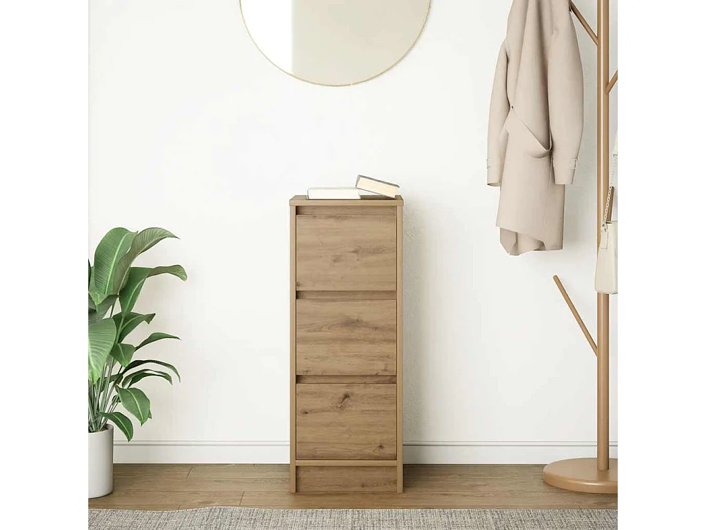 Buffet chêne artisanal 29,5x34x76 cm bois d'ingénierie