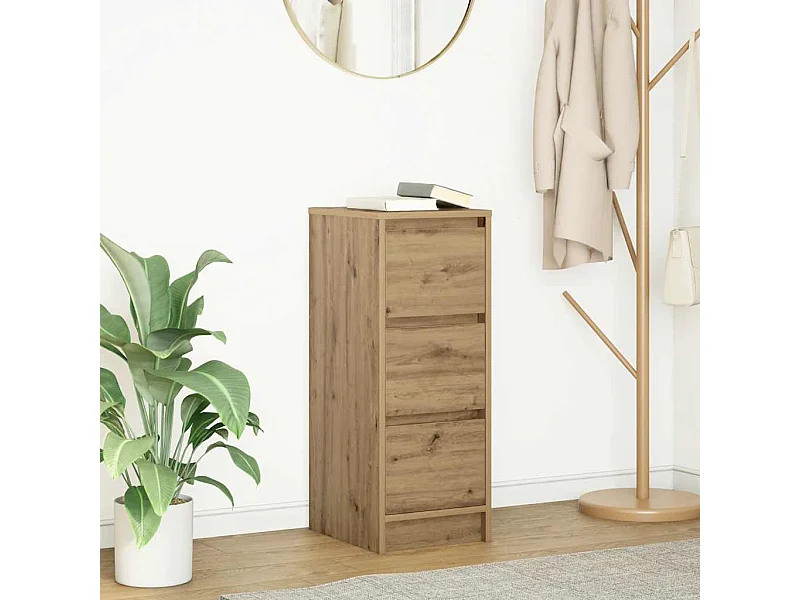 Buffet chêne artisanal 29,5x34x76 cm bois d'ingénierie