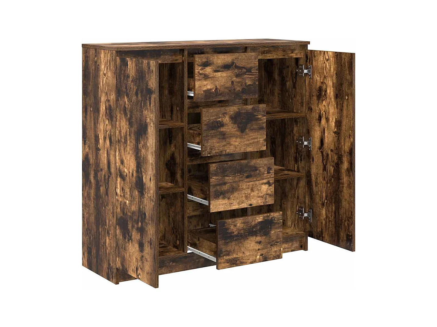 Buffet avec tiroirs chêne fumé 100,5x35x98,5 cm bois ingénierie