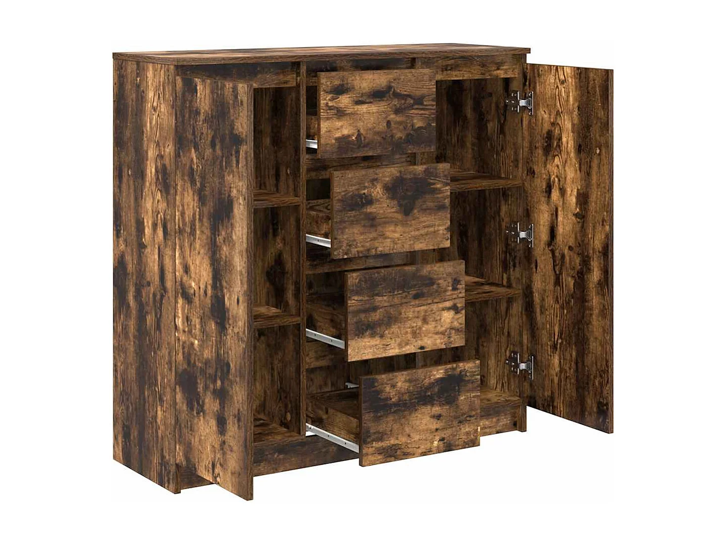 Buffet avec tiroirs chêne fumé 100,5x35x98,5 cm bois ingénierie