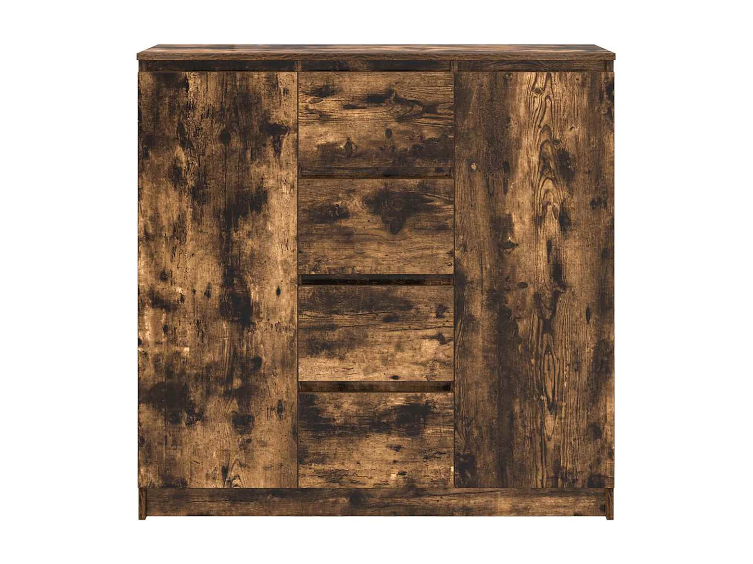 Buffet avec tiroirs chêne fumé 100,5x35x98,5 cm bois ingénierie