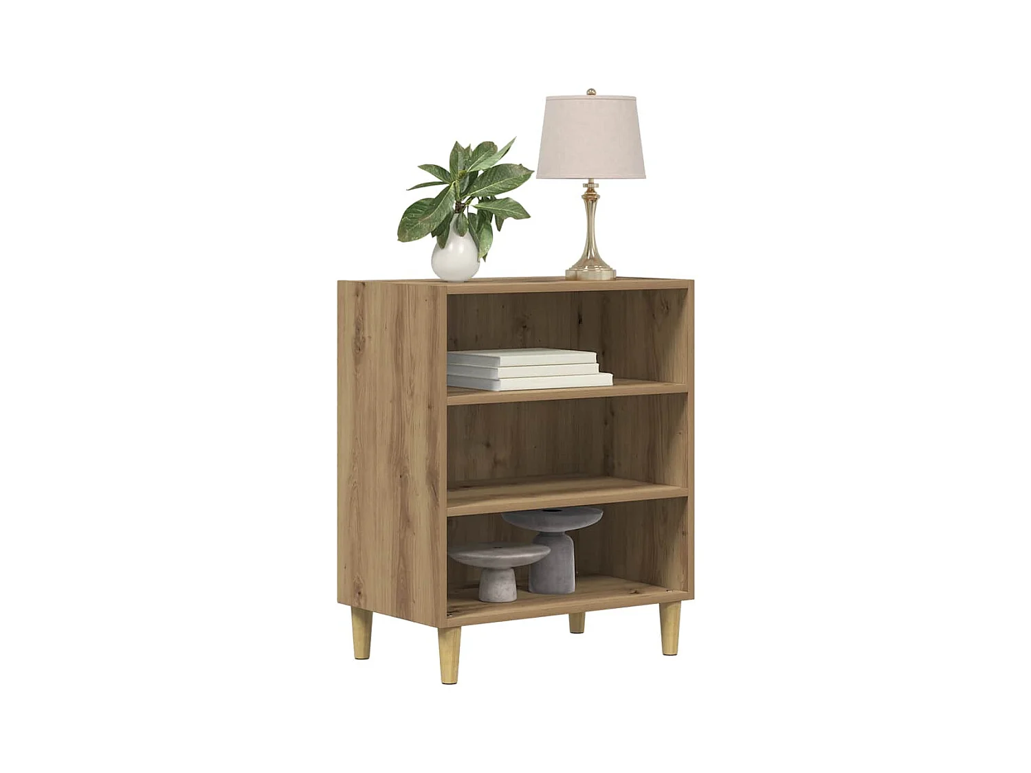 Buffet chêne artisanal 57x35x75 cm bois d'ingénierie