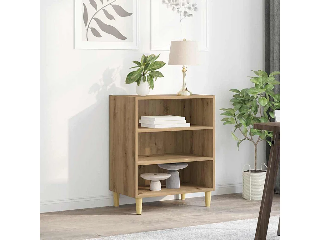 Buffet chêne artisanal 57x35x75 cm bois d'ingénierie