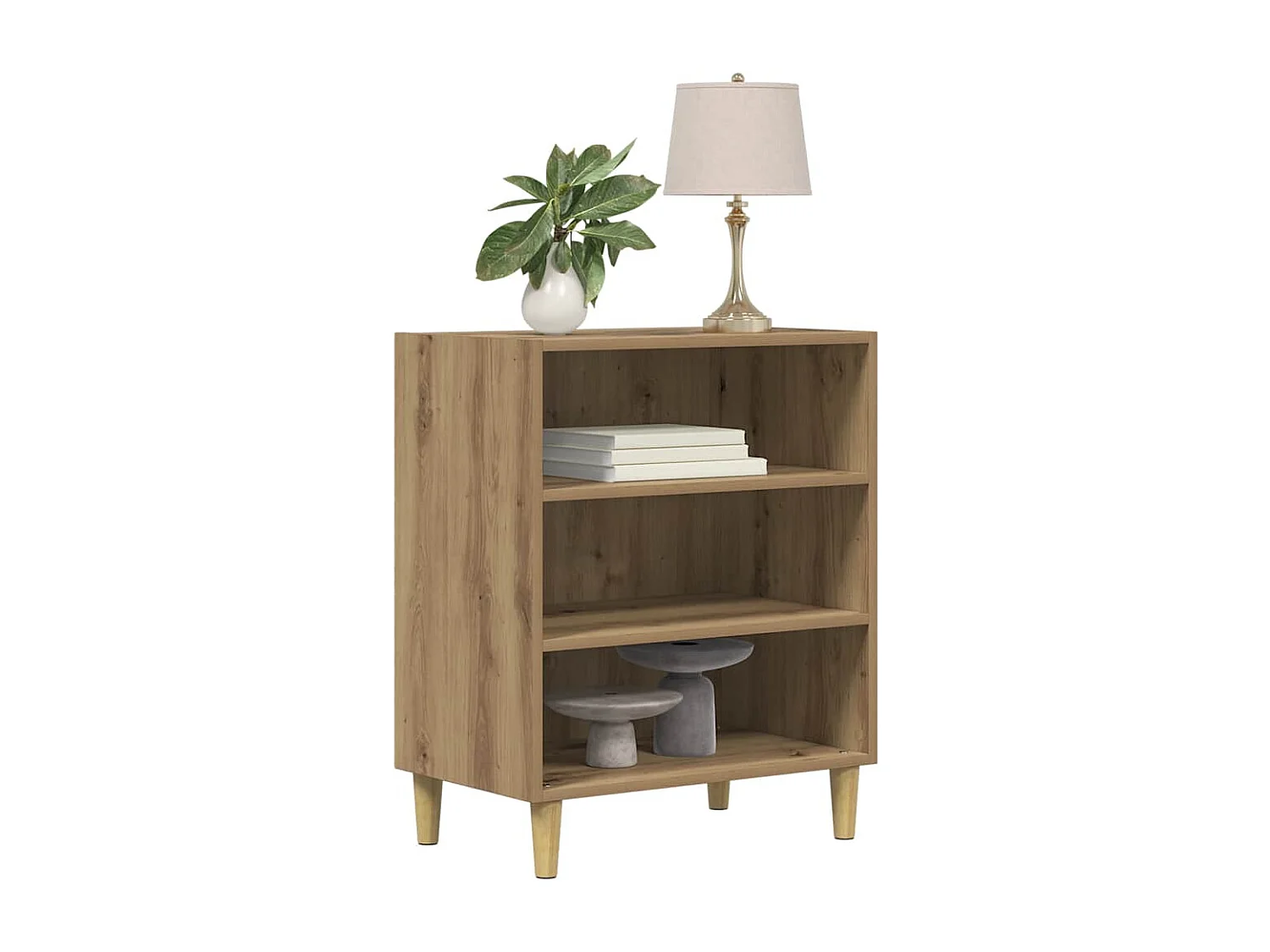 Buffet chêne artisanal 57x35x75 cm bois d'ingénierie