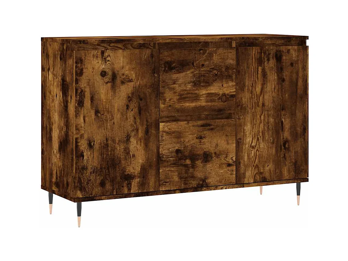 Buffet chêne fumé 101,5x35x70 cm bois d'ingénierie