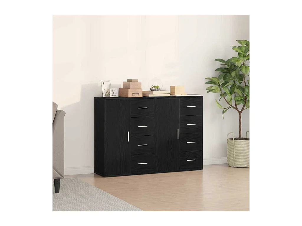 Buffets 2 pièces Chêne noir 60 x 31 x 84 cm Bois d'ingénierie