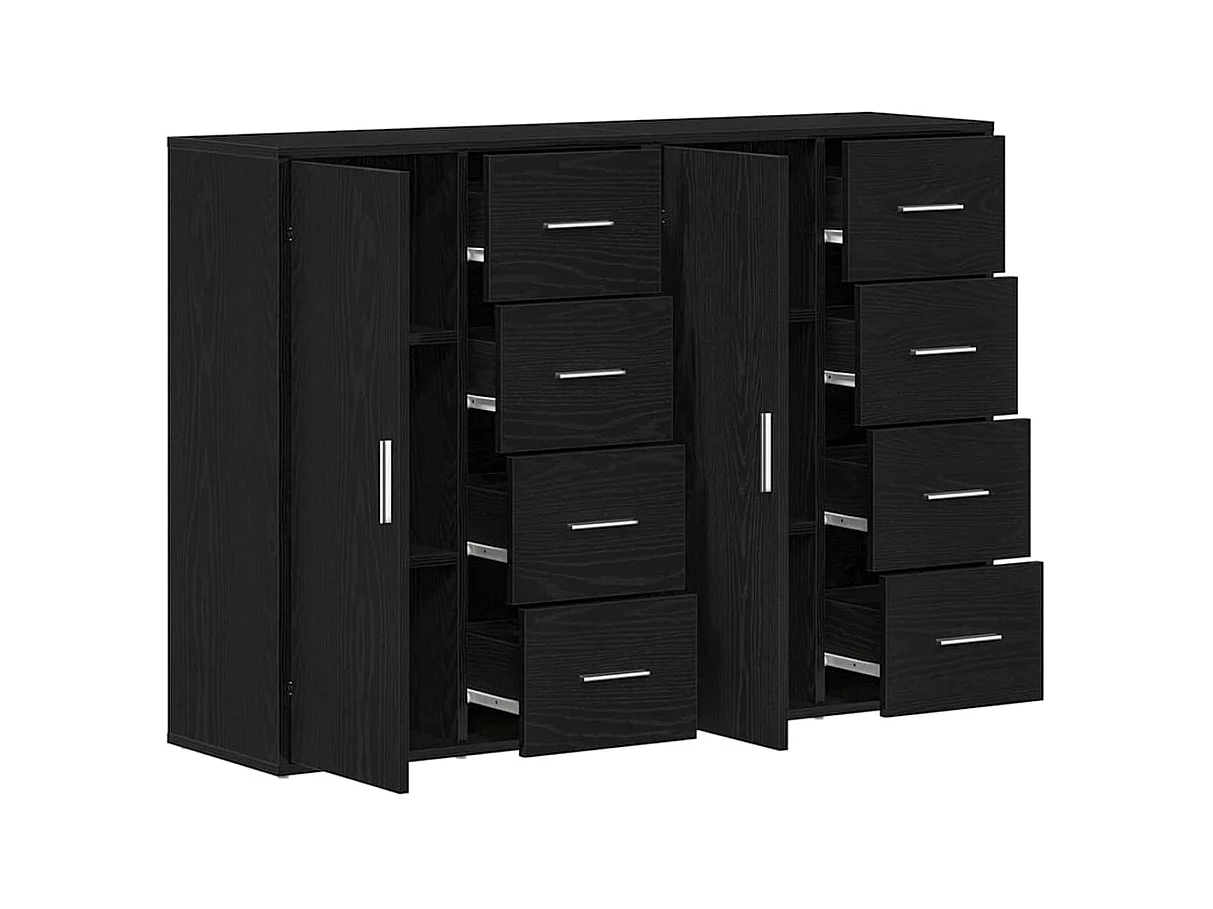 Buffets 2 pièces Chêne noir 60 x 31 x 84 cm Bois d'ingénierie