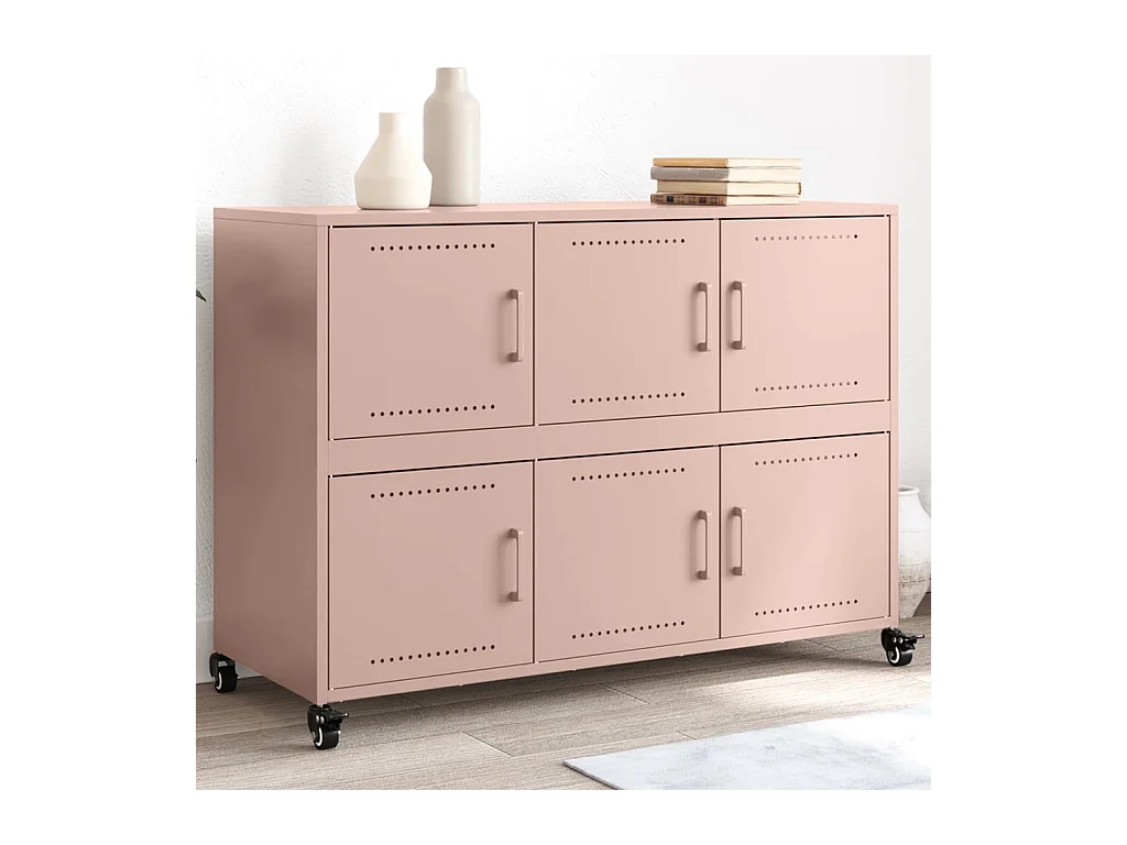 Buffet rose 100,5x39x72 cm acier