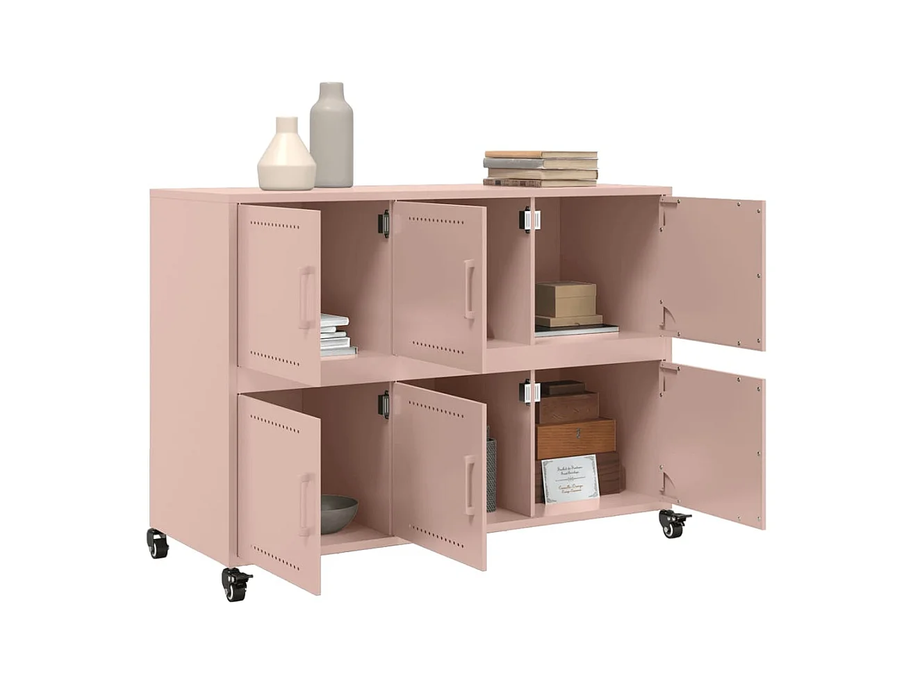 Buffet rose 100,5x39x72 cm acier