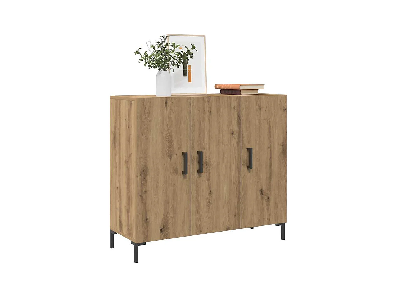 Aparador de madera de ingeniería roble artisian 90x34x80 cm