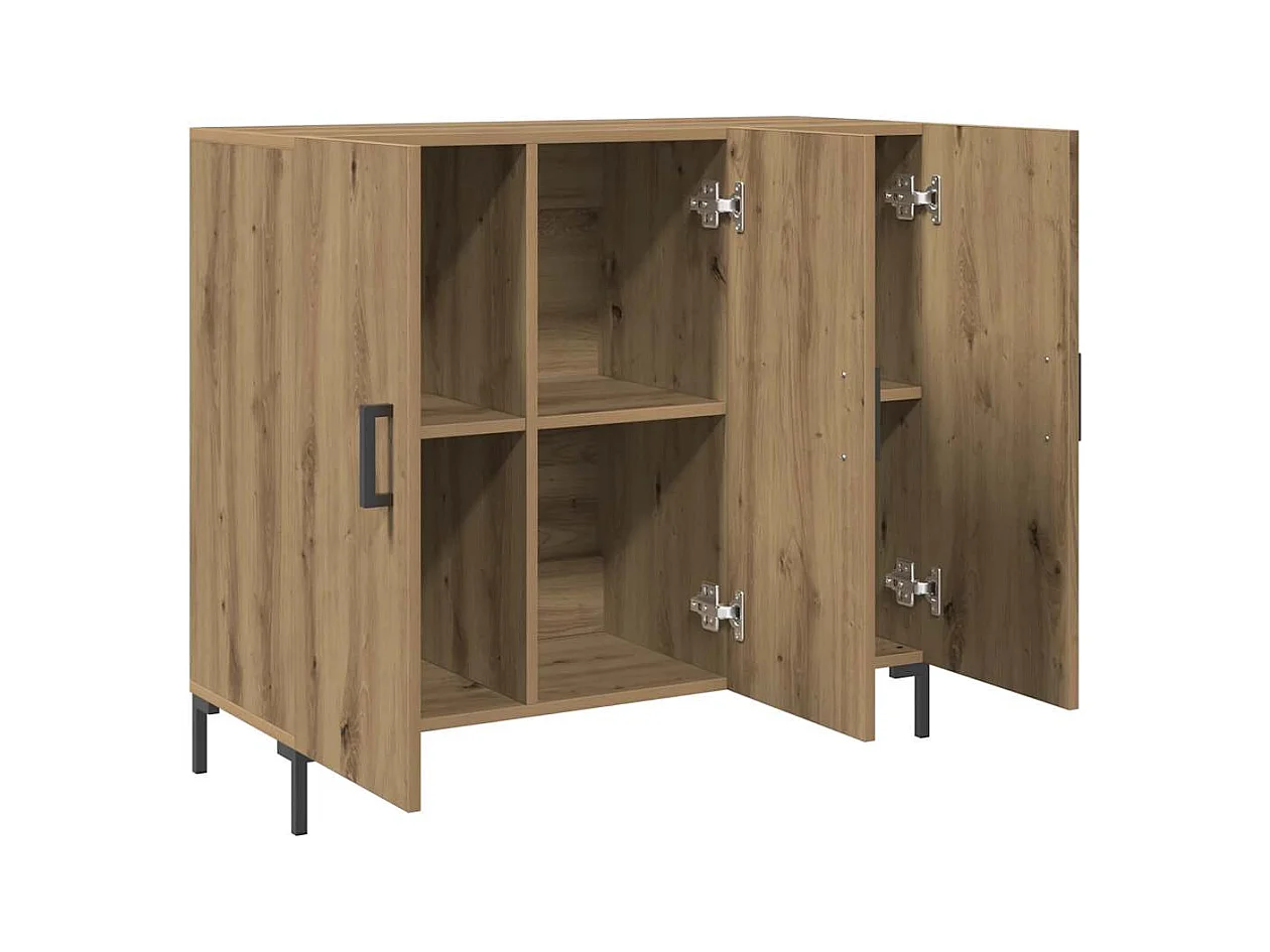 Aparador de madera de ingeniería roble artisian 90x34x80 cm