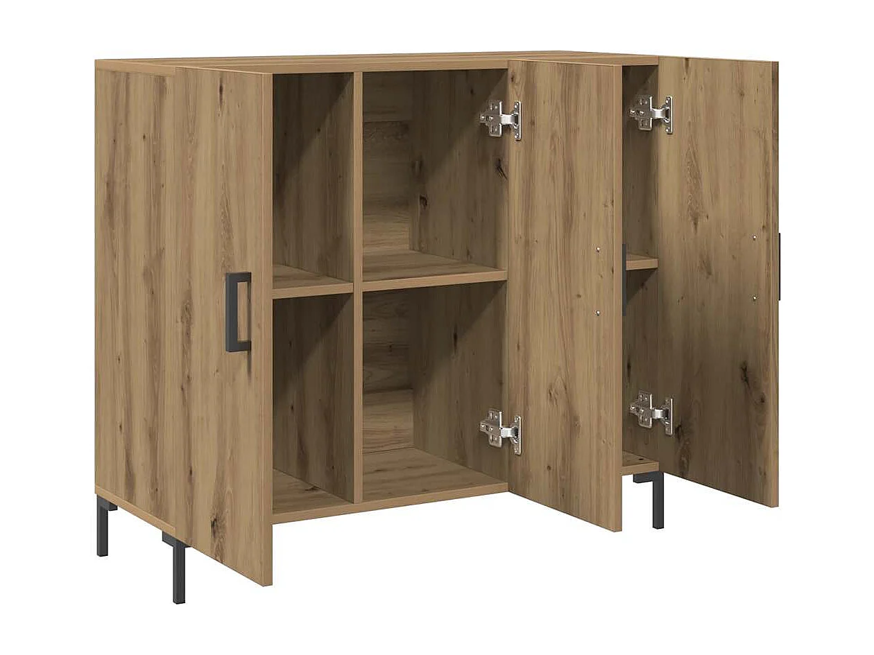 Aparador de madera de ingeniería roble artisian 90x34x80 cm