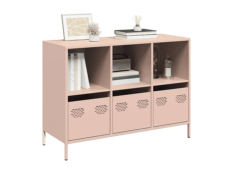 Buffet rose 101,5x39x73,5 cm acier laminé à froid