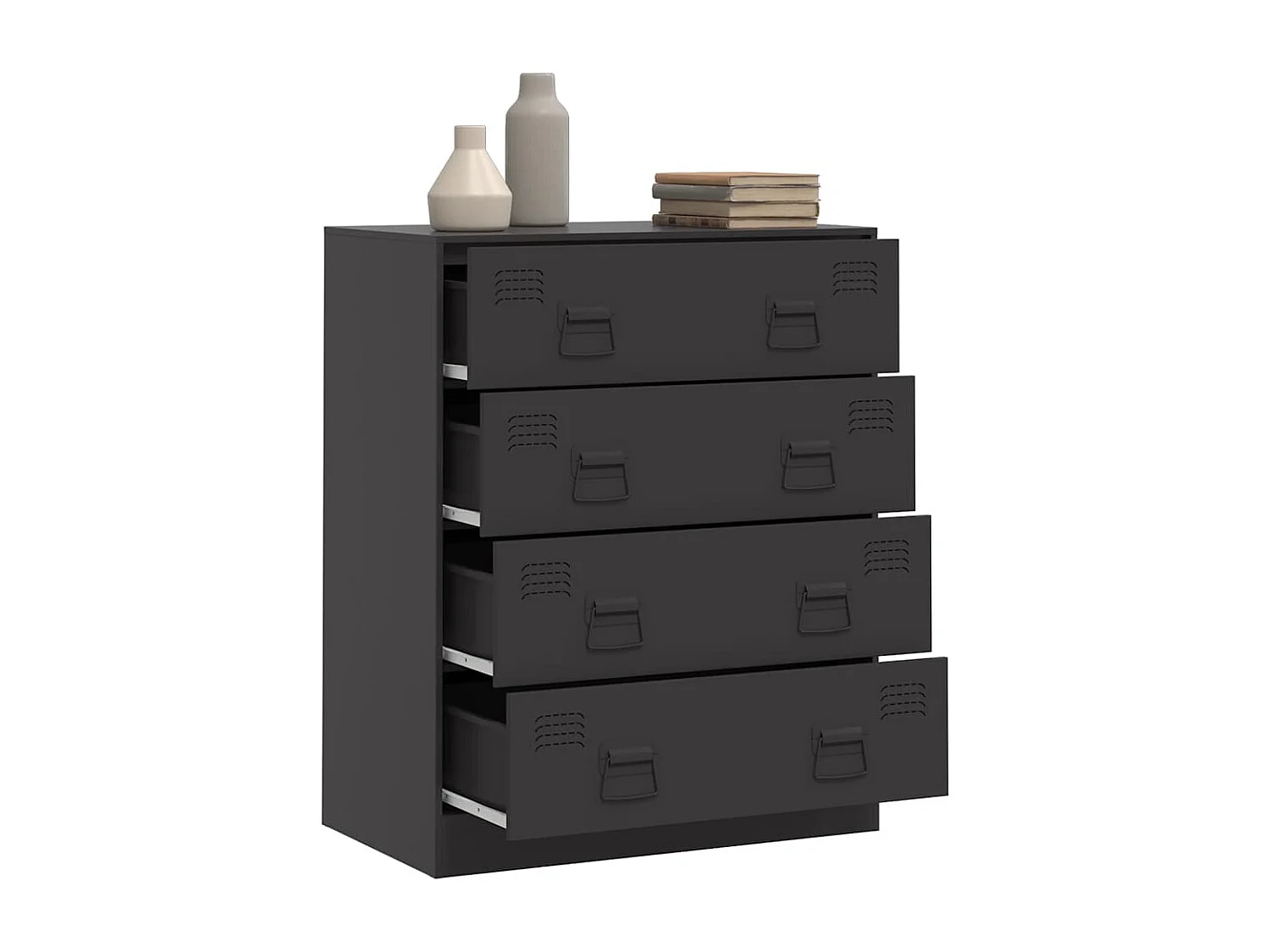 Buffet noir 67x39x83 cm acier