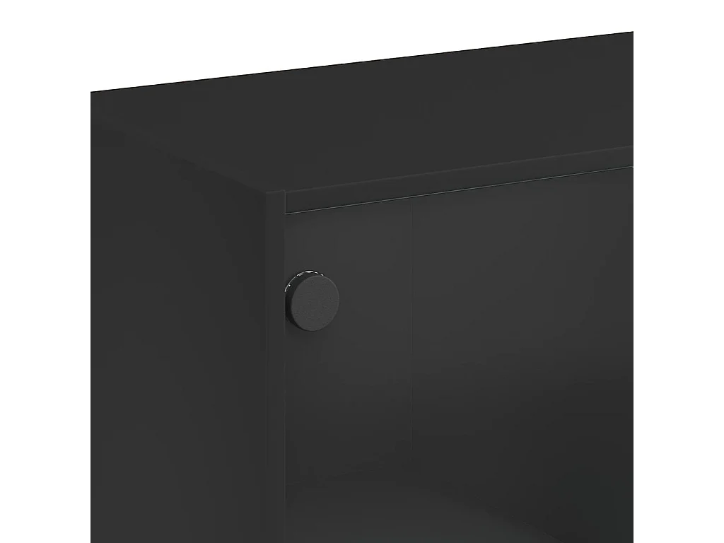 Buffet noir 102x37x75,5 cm bois d'ingénierie